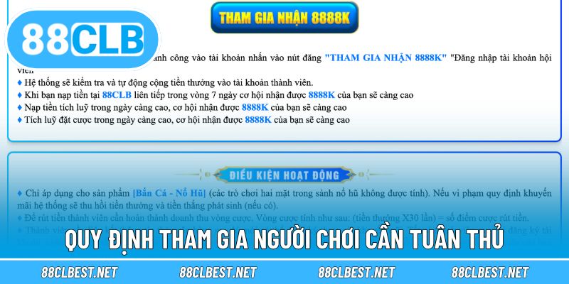 Quy định tham gia người chơi cần tuân thủ