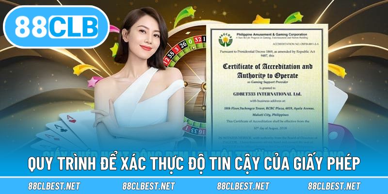 Quy trình để xác thực độ tin cậy của giấy phép